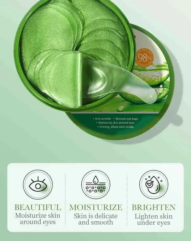 Aloe Vera Collagen Eye Masks – Brighten, Lift & Hydrate (60 Patches)