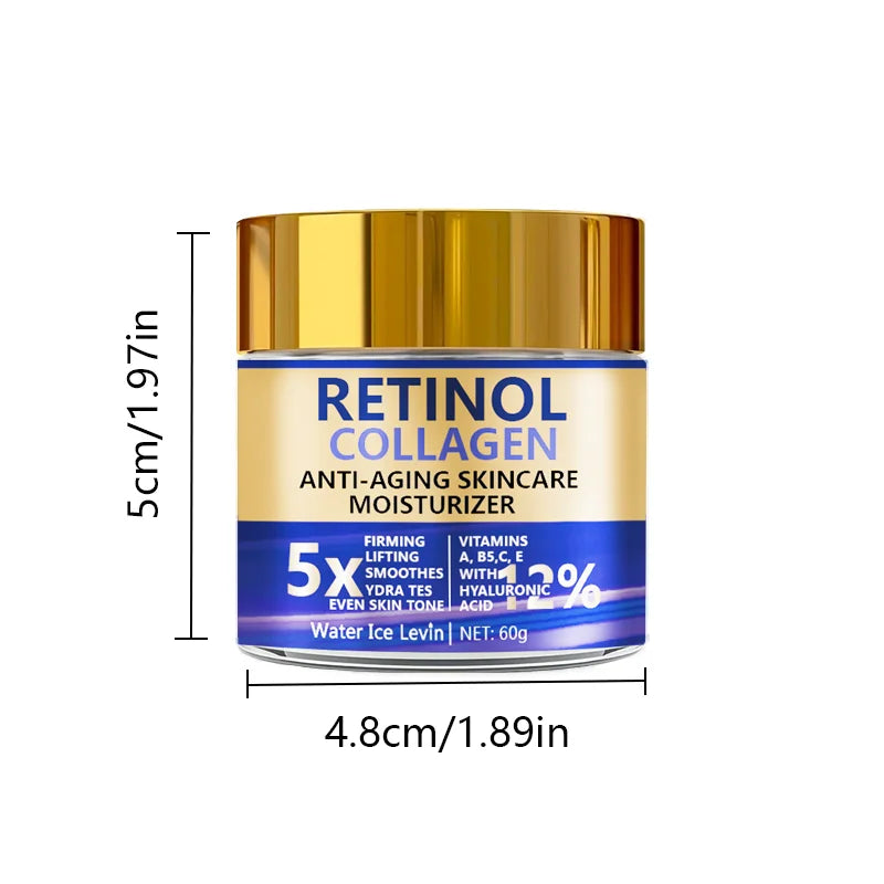 Retinol & Collagen Anti-Aging Face Cream – Firming Moisturizer with Hyaluronic Acid (60g)