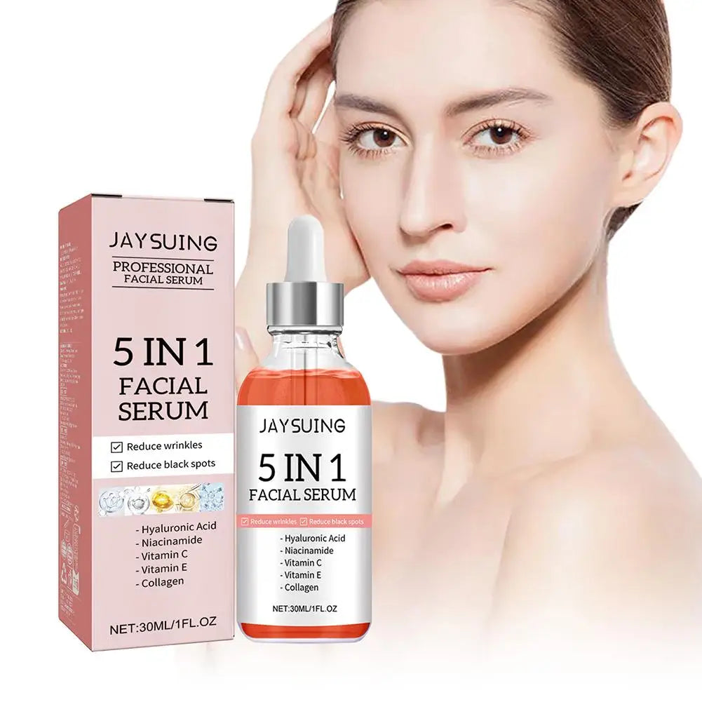 5-in-1 Brightening Face Serum – Vitamin C, Hyaluronic Acid & Collagen (30ml)