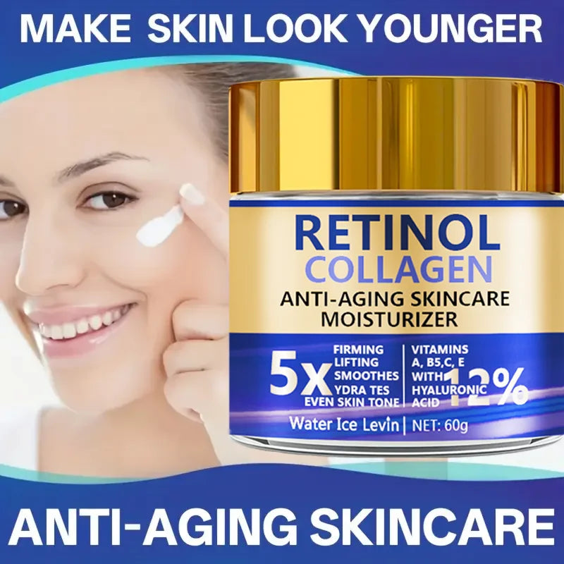 Retinol & Collagen Anti-Aging Face Cream – Firming Moisturizer with Hyaluronic Acid (60g)