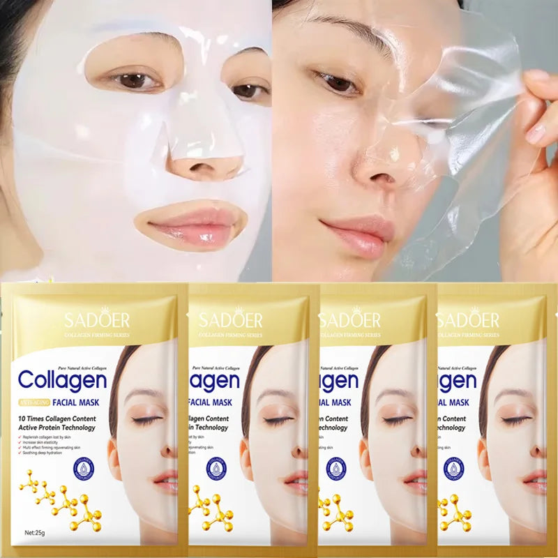 Collagen Anti-Wrinkle Facial Masks – Hydrate, Brighten & Firm Skin (Korean)