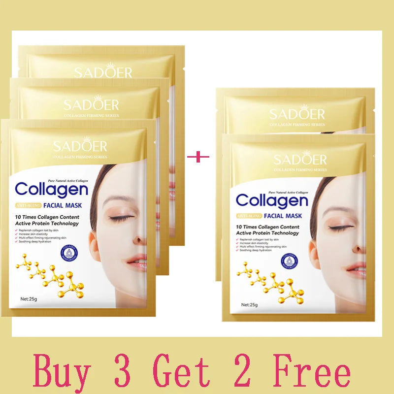 Collagen Anti-Wrinkle Facial Masks – Hydrate, Brighten & Firm Skin (Korean)