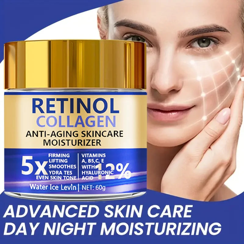 Retinol & Collagen Anti-Aging Face Cream – Firming Moisturizer with Hyaluronic Acid (60g)