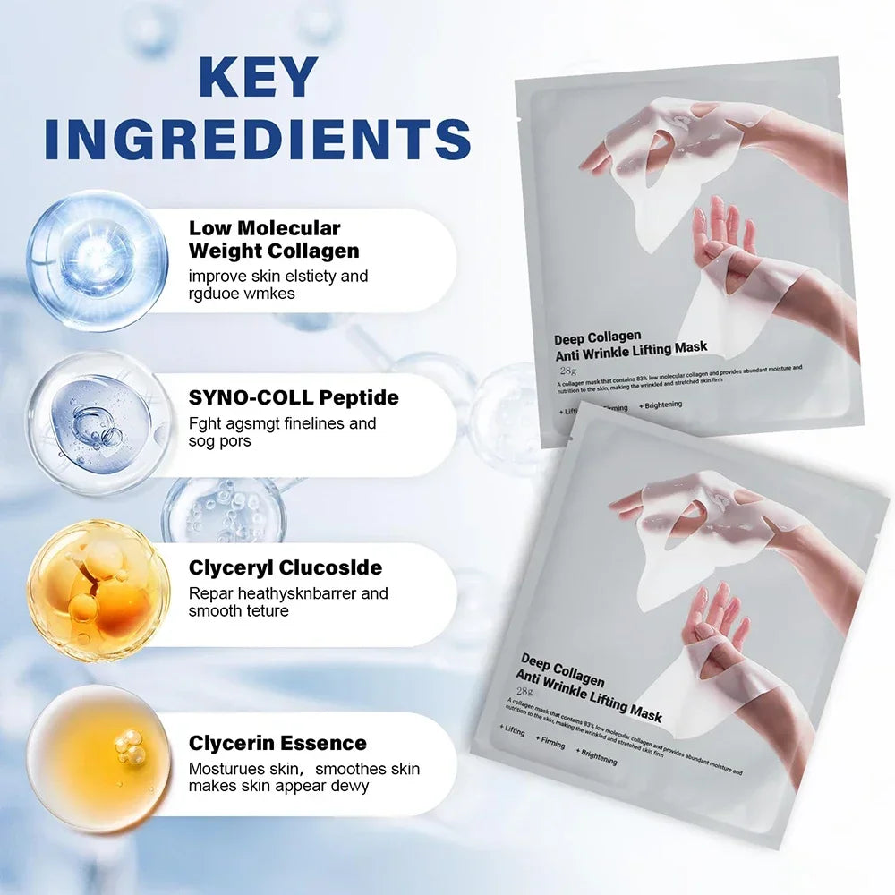Deep Collagen Anti-Wrinkle Lifting Mask – Firm, Hydrate & Glow Overnight (5 Pack)