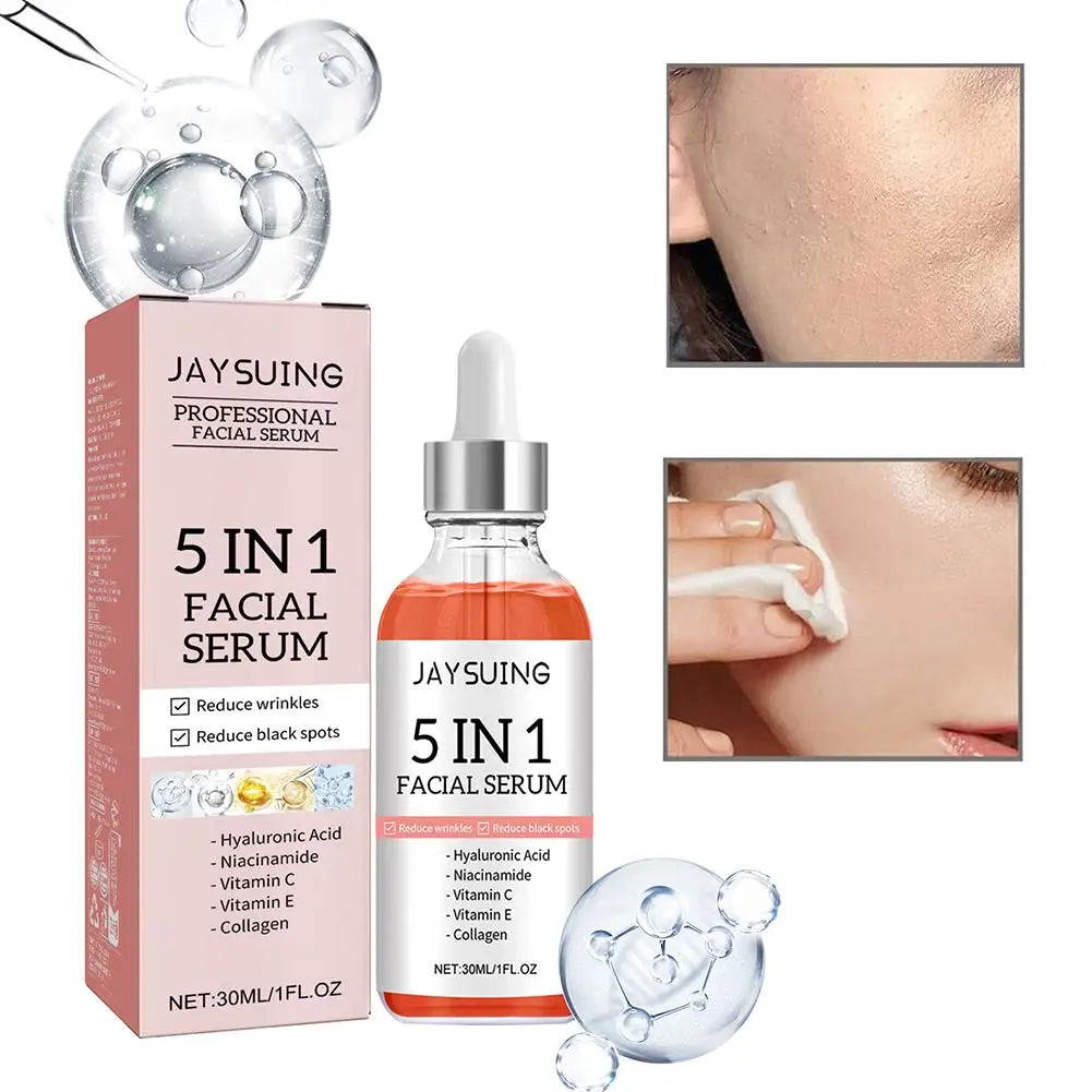 5-in-1 Brightening Face Serum – Vitamin C, Hyaluronic Acid & Collagen (30ml)