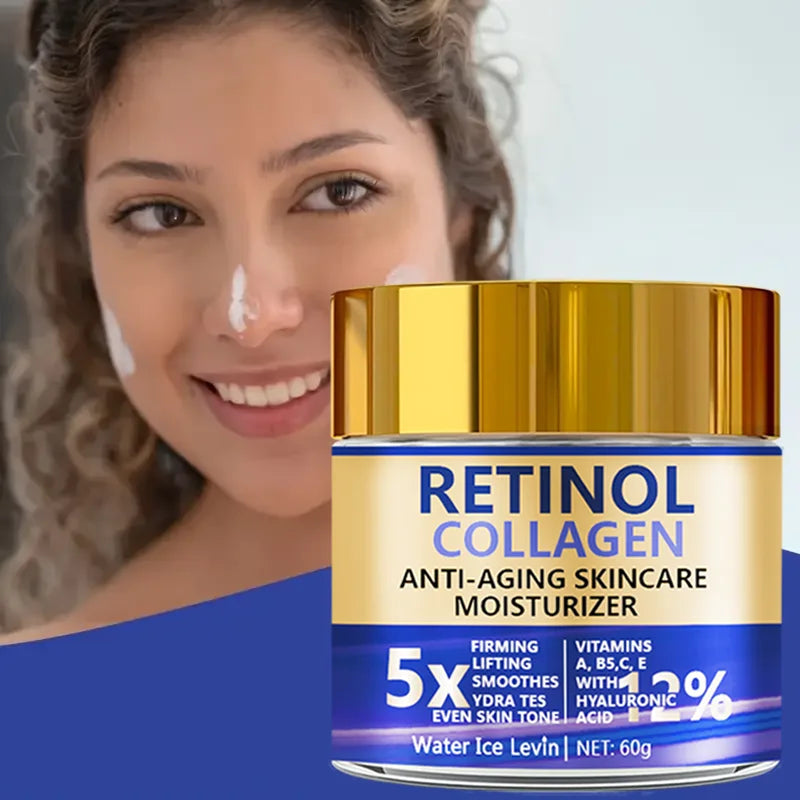 Retinol & Collagen Anti-Aging Face Cream – Firming Moisturizer with Hyaluronic Acid (60g)