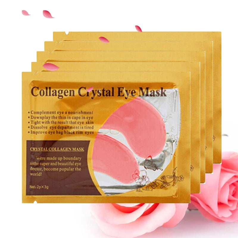 Gold Collagen Crystal Eye Masks – Firming, Hydrating & Anti-Aging Patches (10 Pairs)